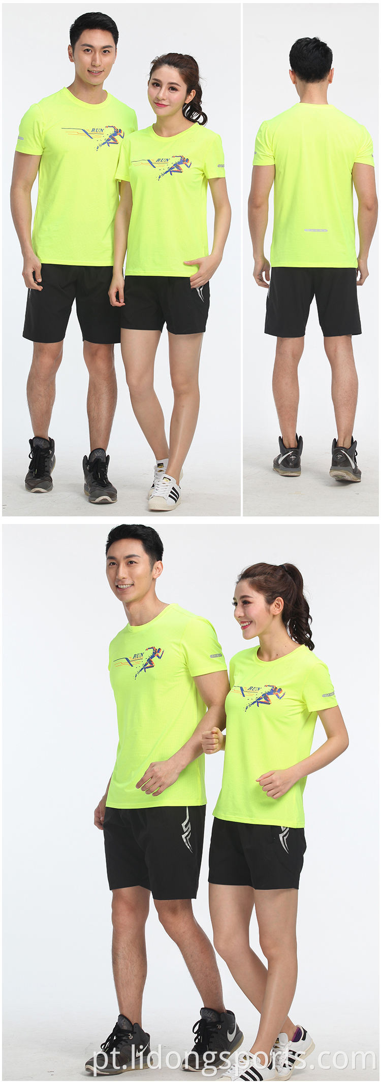 Atacado Fit Outdoor Jogging Running T Shirt Esporte T-Shirt / Men's Sportswear Camiseta